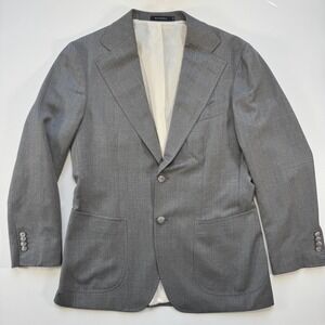 SUITSUPPLY Havana Patch Wide Lapel Blazer Suit Mens 38S Mid Gray Wool P6377126